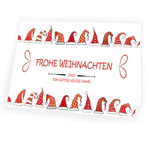 Weihnachtskarte Weihnachtsmützen mit passendem Umschlag 10x Karte 10x Umschlag