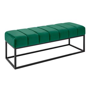 Elegante Sitzbank PETIT BEAUTÉ 108cm smaragdgrün Samt schwarzes Gestell