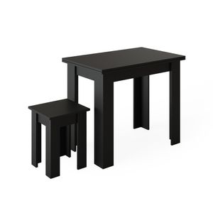 Vicco Dining table with chair Roman, 90 x 60 cm, Black