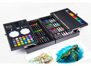 Box na kreslenie a maľovanie v čiernom kufríku - ARTICO kufrík na maľovanie so 145 kusmi