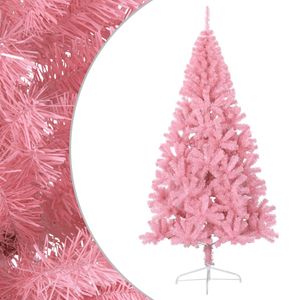 vidaXL Künstlicher Halb-Weihnachtsbaum mit Ständer Rosa 180 cm PVC