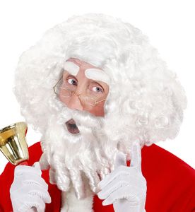 Weihnachtsmann Perücke Mit Locken, Bart, Schnurrbart Und Augenbrauen