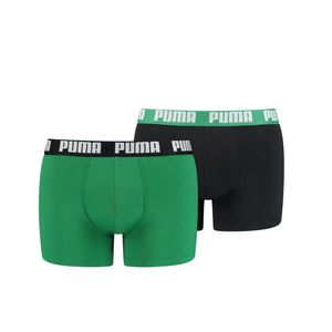 Pánské boxerky PUMA, 2 balení - boxerky, bavlněný elastický materiál, jednobarevná zelená/černá L