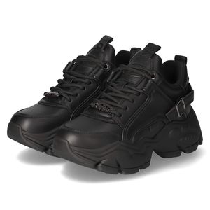 Buffalo Damen Low Sneaker BINARY HALO Schwarz Synthetik Größe: 38