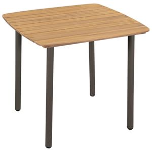 44233 Esstisch Outdoor, Terrasse - Klassisch Design Balkontisch Garden Table 80x80x72cm Solid Acacia Wood and Steel cloris