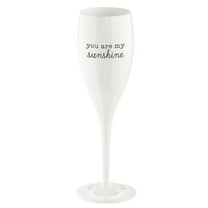 Koziol Cheers No.1 You Are My Sunshine Superglas mit Druck, Sektglas, Champagnerglas, Trinkglas, Glas, Cotton White, 100 ml, 3440525