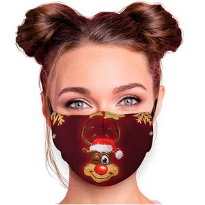 Mundschutz Nasenschutz Behelfs – Maske, waschbar, Filterfach, verstellbar, Motiv Weihnachten Rentier