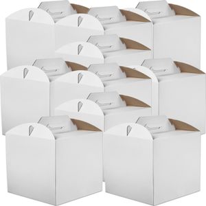 Tortenkarton 30x30x25 cm – 10 Stück – Weiß – stabile Kuchenverpackung aus Karton – lebensmittelechte Tortenbox für Bäckerei & Feier
