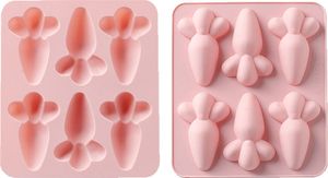 CANDeal Sada 2 silikonových forem Mrkev Silikonová mýdlová forma Čokoládové formy, Pečící forma na čokoládu, cupcakes, dorty, domácí muffinová forma Dortová dekorace Mýdlová forma