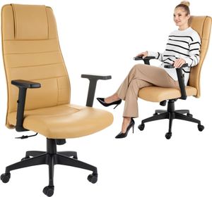 di volio Bürostuhl Adelo Beige, ergonomischer Schreibtischstuhl mit Höhenverstellung, max. Körpergewicht 150 kg, Chefsessel auf Lenkrollen