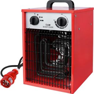 YUENFONG elektrický ohřívač s ventilátorem 5KW 220V profesionální průmyslový ohřívač elektrický ohřívač ohřívač s ventilátorem se 4 nastaveními tepla, ochrana proti přetížení, ideální pro vnitřní i venkovní použití (5000W)
