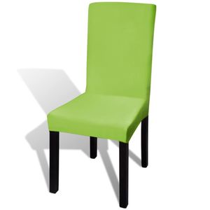 vidaXL Stretch Chair Covers Straight 4 ks. Zelená