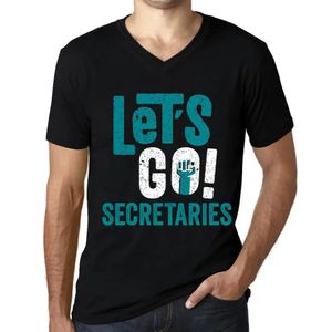 Herren Grafik T-Shirt V-Ausschnitt Auf geht's Sekretärinnen – Let's Go Secretaries – Öko-Verantwortlich Vintage Jahrgang Kurzarm Lustige Druck