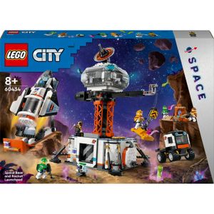 LEGO City Raumbasis mit Startrampe, Raumstation-Spielzeug mit Weltraum-Fahrzeug und Raumschiff für Kinder, Set mit 6 Minifiguren, Roboter und Alien-Figuren, Geschenk für Jungs und Mädchen 60434