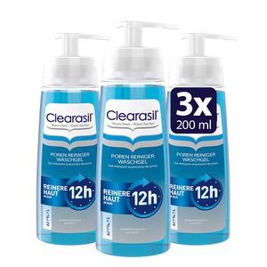 Clearasil Poren Reiniger Waschgel Gegen Pickel und Hautunreinheiten 3 x 200ml