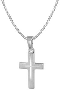 trendor 39580 Kinder-Halskette mit Kreuz-Anhänger 925 Silber, 40 cm