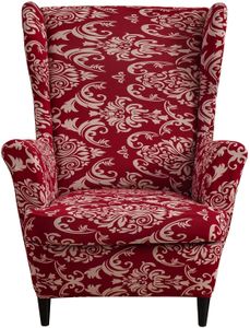 Topchances 2 Piece Wing Chair Cover, kryty židlí Wing Chair Slipcovers Cover Kryty židlí Elastický stretch kryt židle s područkou High Back, Víno červená