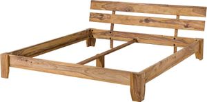 MASSIVMOEBEL24 Bett Sheesham 200x200x75  braun geölt NATURE BROWN #513