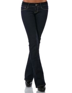 Damen Boot-Cut Jeanshose Stretch Jeans Denim DA 13510 Farbe Navy Größe S / 36