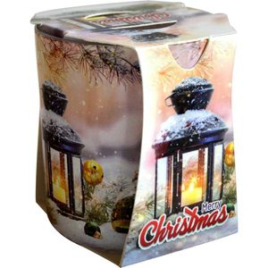 Duftglas 65x75mm Kerze Weihnachtsduft Laterne18h Brenndauer Weihnachtsmotiv