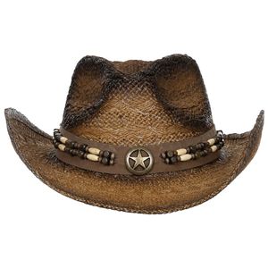 Slaměný klobouk "Tennessee" s páskou, hnědočerný