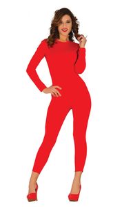 elastischer Ganzkörperanzug in rot für Damen, Größe:M