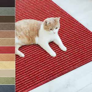 Sisal-Kratzteppich Für Katzen widerstandsfähig viele Farben & Größen 100 x 100 cm Rot