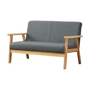 Iropro Sofa 2 Sitzer moderne Stoffsofa Couch Skandinavisch für Wohnzimmer Schlafzimmer Büro Dunkelgrau 113x67x75cm