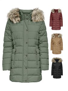 ONLY Damen Übergangsjacke Steppmantel - OnlLuna Stepp-Jacke Coat Outdoor Jackets, Farbe:Schwarz, Größe:XL