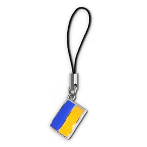 SilberDream Edelstahl Anhänger Ukraine Flagge - Telefon, Taschenanhänger FC4006