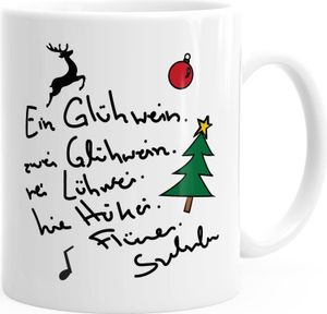 Kaffee-Tasse Ein Glühwein swei Glühwein-Tasse Weihnachten MoonWorks® weiß unisize