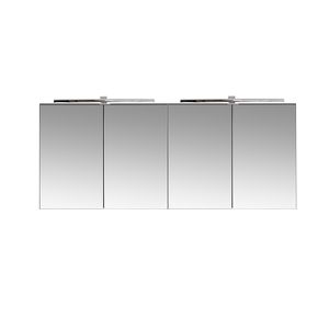 Doppel-Spiegelschrank, 160cm, LED-Beleuchtung, matt schwarz, PUEBLA-56-BLACK