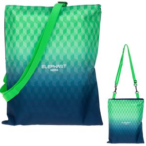 Turnbeutel Sportbeutel Kinder Jungen Mädchen Elephant Hero Signature Attach Bag Schultergurt 12865 Cube Green Blue (Grün Blau)