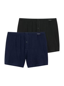 SCHIESSER Herren Boxershorts 2er Pack - Shorts, Single Jersey, unifarbig, S-4XL Schwarz/Blau 4XL