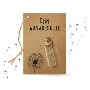 Kleiner Wunscherfüller echtes Pusteblumenschirmchen im Glas | handgefertigt in Deutschland | ideales Geschenk für Geburtstag, Hochzeit, Abschluss und mehr