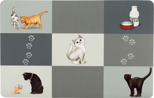 Trixie Napfunterlage Patchwork Cat - 44 × 28 cm