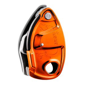 Petzl Grigri+ Sicherungsgerät mit Bremsunterstützung und Panikhebel Sportklettern, Farbe:orange