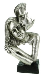 Formano Moderne Büste Paar auf Sockel Liebespaar Figur Poly 30 cm