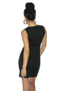 Atixo Damen Kleid mit Pailletten Partykleid Abendkleid Minikleid, Größe:M, Farbe:schwarz/gemustert