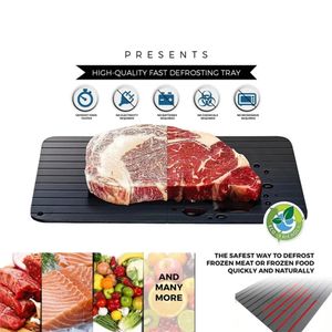 Aluminium Auftauplatte Auftau-Tablett Defrosting Tray Fast Abtauung Tablett für Steak,Tiefkühlkost,Fleisch 29,5cm*20,8cm*2 mm