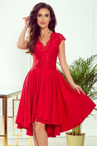 Numoco Kleid mit Ausschnitt Patricia rote L