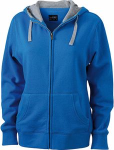 JN962 Damen Lifestyle Sweatshirt Jacke mit Kapuze, Größe:XXL, Farbe:Royal