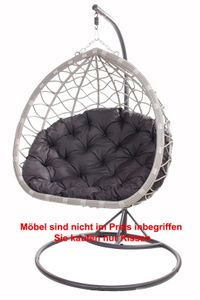 Sitzkissen 130/100 cm |Kissen für Hängesessel Schawrz|Schaukelkissen | Kissen für Hängekorb|Setgarden