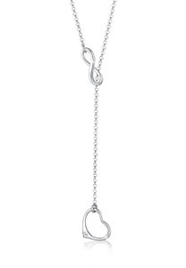 Elli PREMIUM Halskette Y-Kette Herz Infinity Diamant (0.015ct) Silber Silber