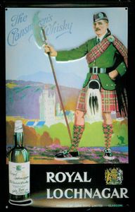 Blechschild Royal Lochnagar Scotch Whisky Schotte Kilt retro Schild