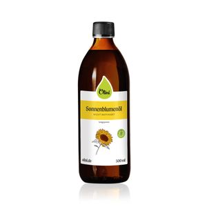 Olini Sonnenblumenöl 500 ml Immer Frisch Gepresst Kalt Gepresst bis zu 40°C Natürliches Öl Unraffiniert Geschmack nach Frischen Sonnenblumenkernen