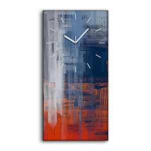 Wohnzimmer-Bild Leinwand Uhr Geräuschlos 30x60 Malerei Abstrakte Kunst - weiße Hände