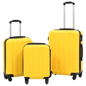 Möbel® Hartschalen-Trolley-Set 3er Set,Reisekoffer|Business & Travel Luxe und Stabiler Handgepäck kofferGelb ABS🎡4414