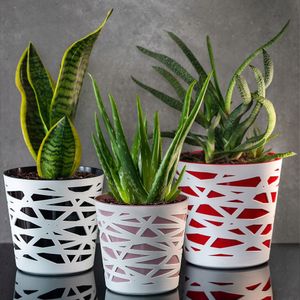 KADAX Blumentopf "Rusio", runder Übertopf, Pflanztopf aus Kunststoff, Blumenübertopf, 17 cm, Rosa