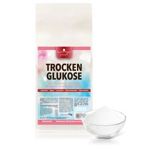 GOLDEN PEANUT Gourmet Trockenglukose Pulver 1 kg – Glukose Glukosepulver, Lebensmittelqualität, Likörzucker, vegan und ohne Zusätze